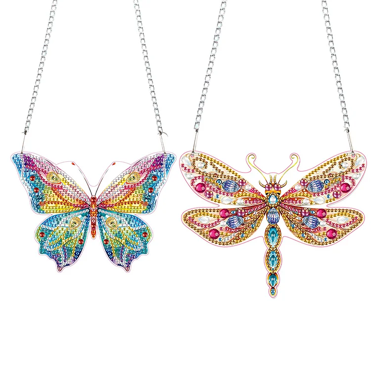 2pcs 2D Flat DIY Diamond Art Pendant Diamond Painting Set Wall Door Decoration gbfke