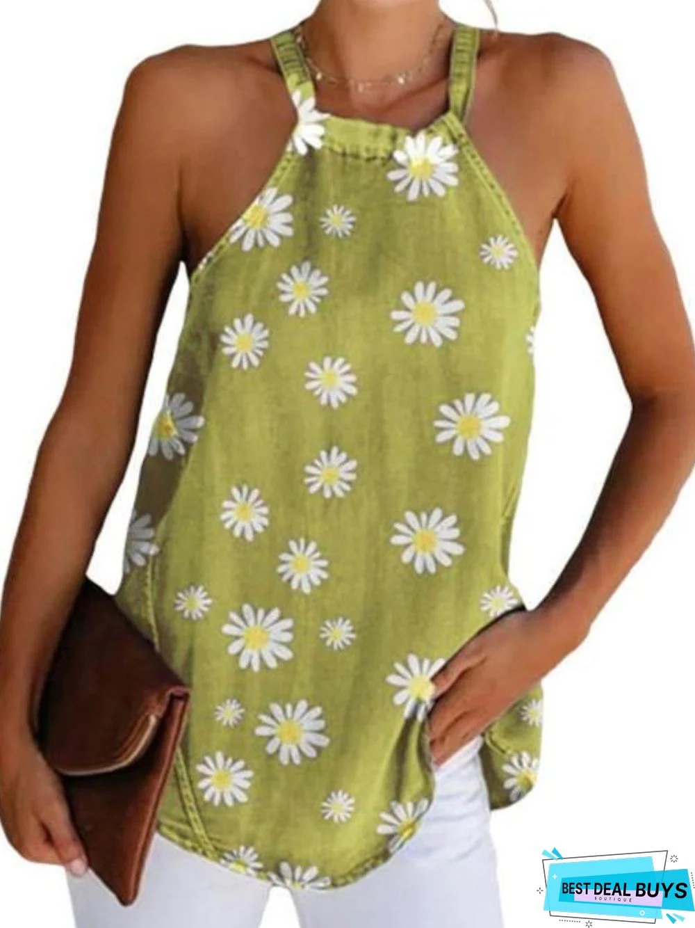 Casual Printed Sleeveless Shirts & Tops
