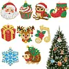 9pcs DIY Double-Sided Rhinestone Acrylic Diamond Painting Christmas Tree Pendant(Christmas animals)
