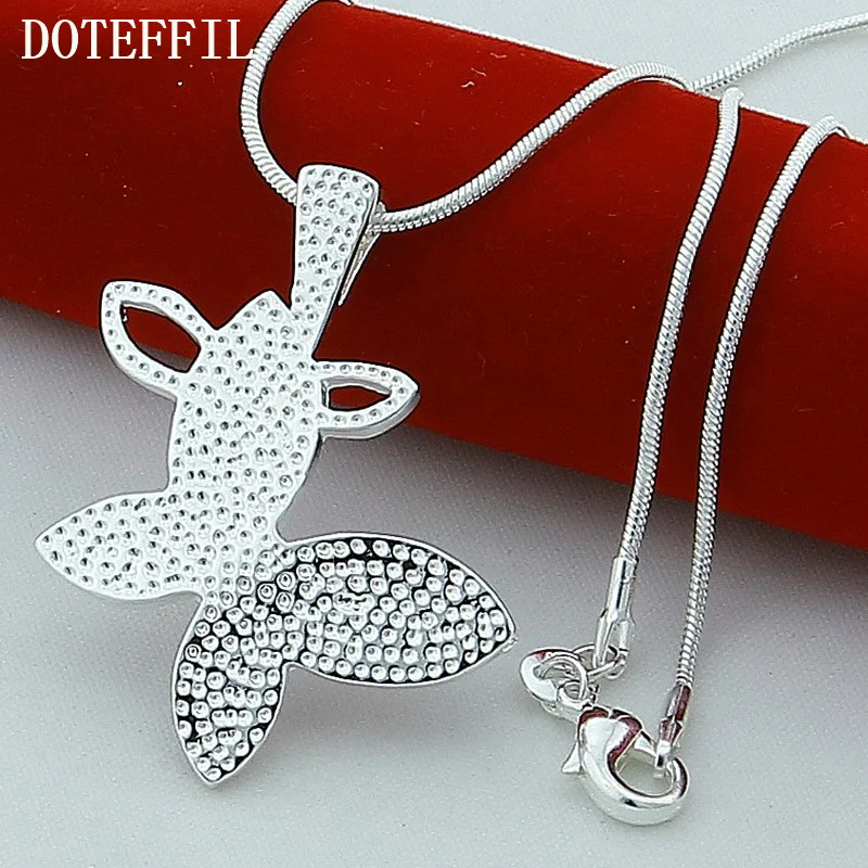 DOTEFFIL 925 Sterling Silver Butterfly Pendant Necklace 18 inch Sanke Chain For Woman Jewelry