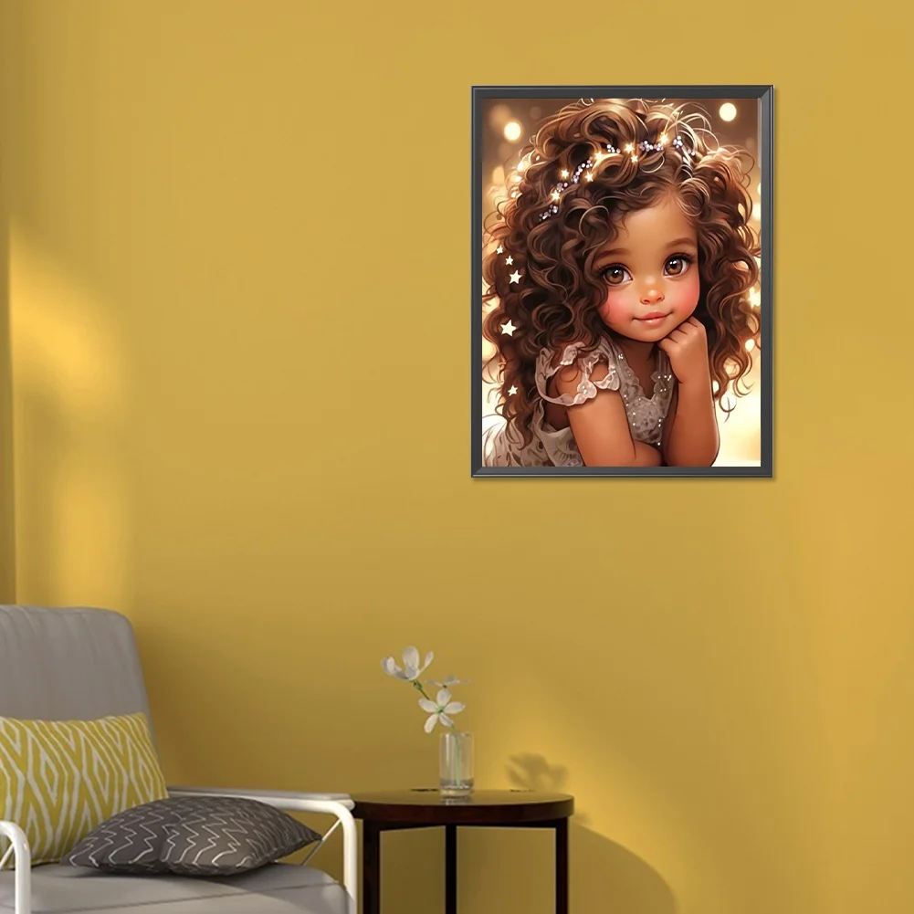 Diamond Painting - Full Round Drill - Sweet Girl(Canvas|30*40cm)