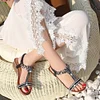 Gioiacombo&trade; Nuovi sandali con zeppa boho con strass per l'estate