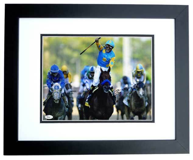 Victor Espinoza Signed Autographed Triple Crown Winning Jockey Photo Poster painting FRAMED JSA