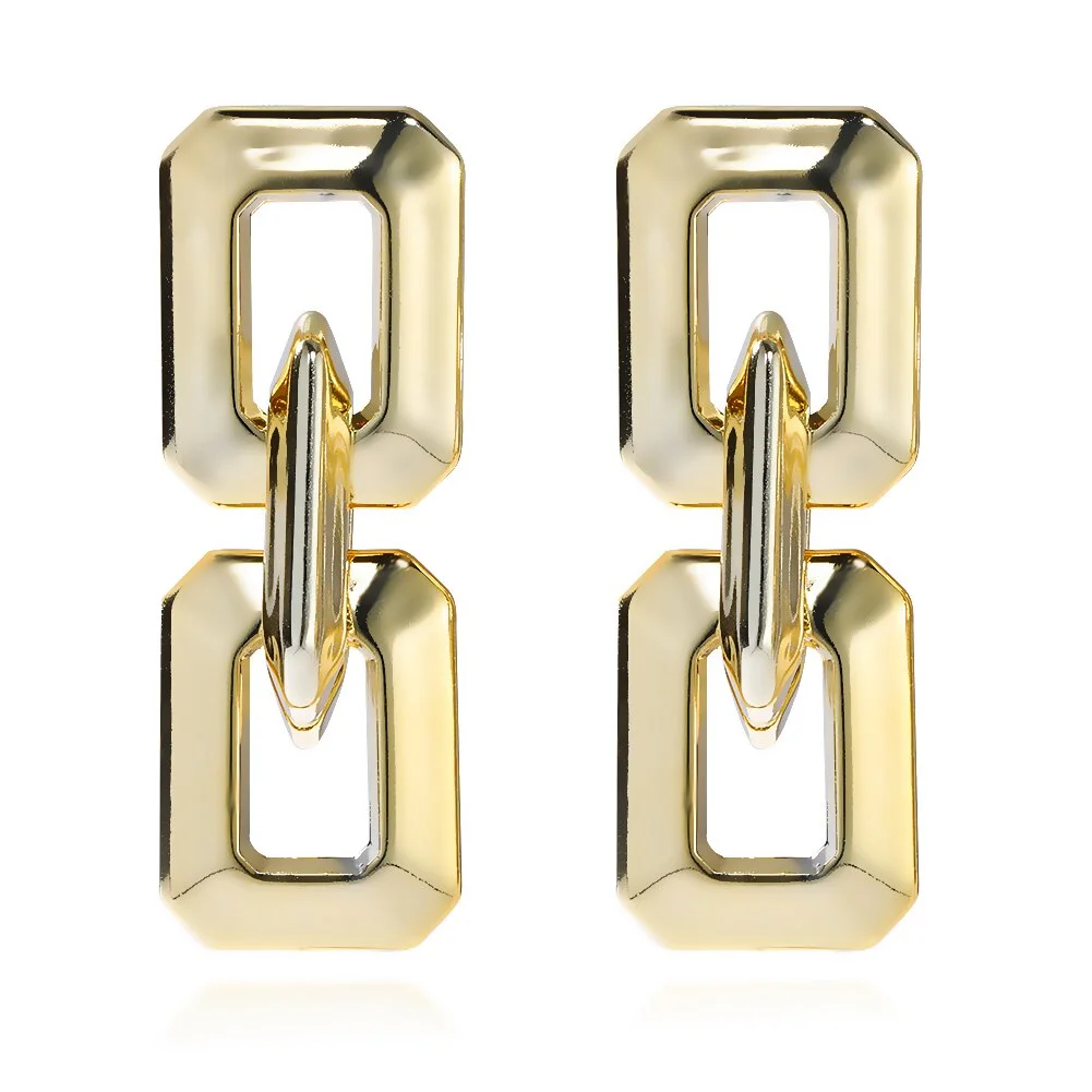 Dvacaman Golden Leaf Flower Earrings For Women Vintage Irregular Geometric Metal Long Drop Dangle Beetle Earrings Trendy Jewelry