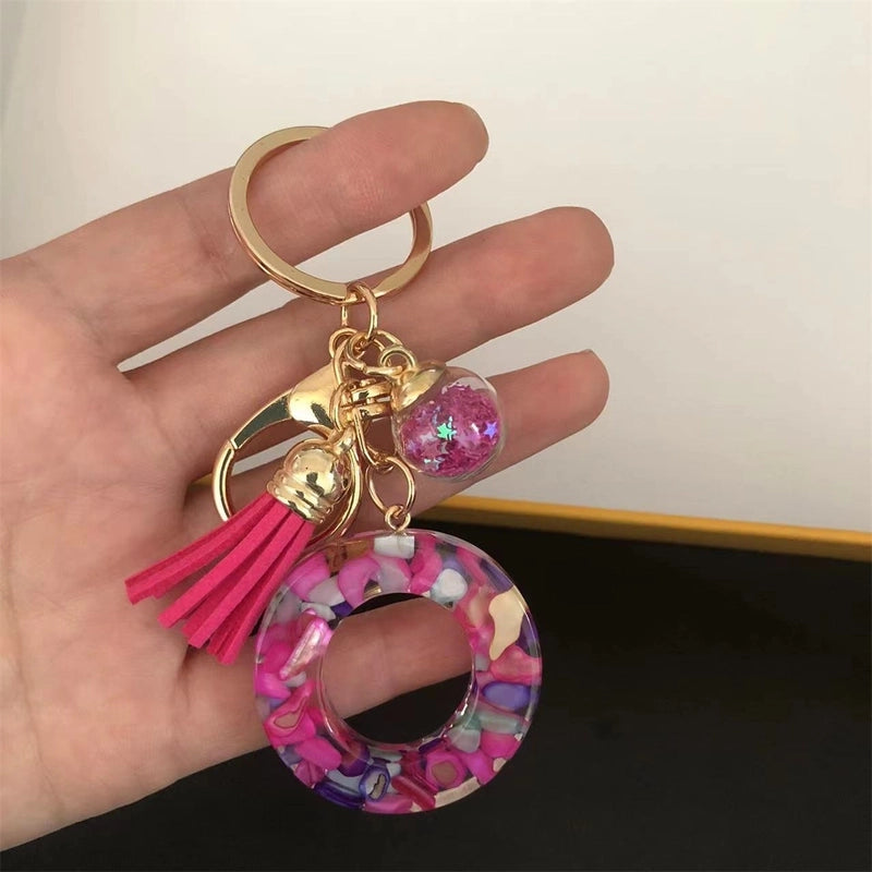 Minimalist Commute Letter Resin Unisex Bag Pendant Keychain