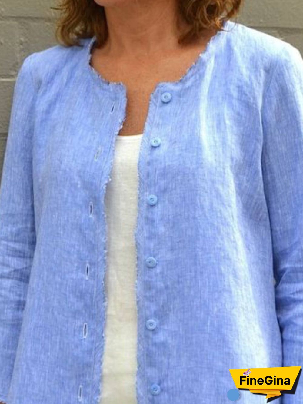 Women Casual Plain Summer Lightweight Daily Casual Long sleeve Cotton-Blend Jacket