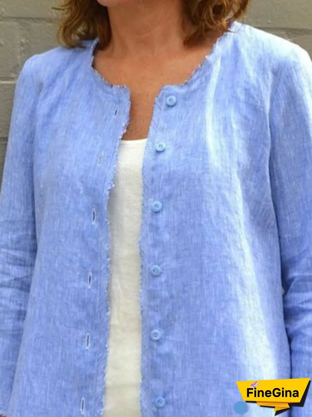 Women Casual Plain Summer Lightweight Daily Casual Long sleeve Cotton-Blend Jacket