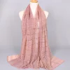 Golden Sequins Stripe Lines Shawl Breathable Hijab Scarf