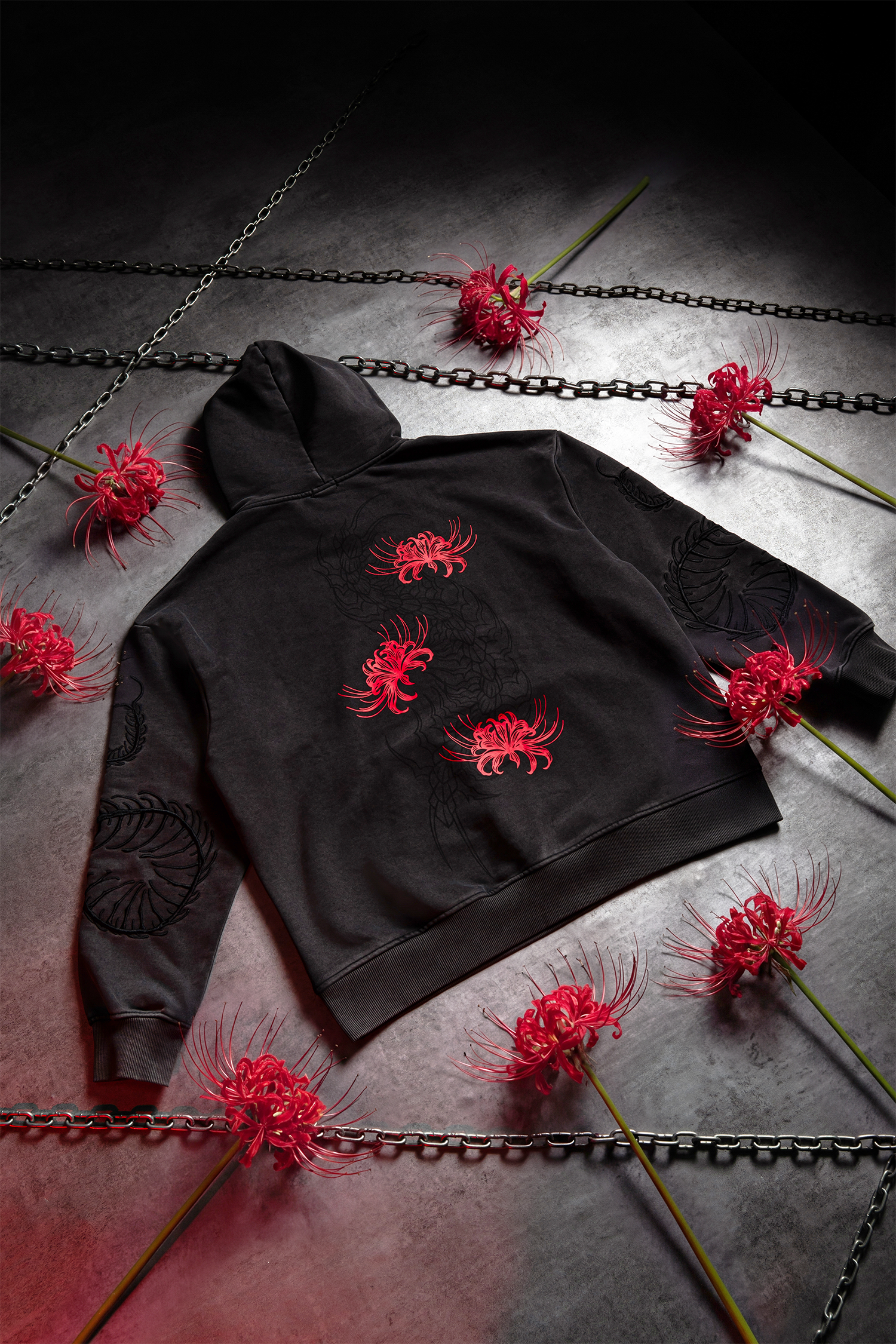 Masked Ghoul Embroidery Hoodie