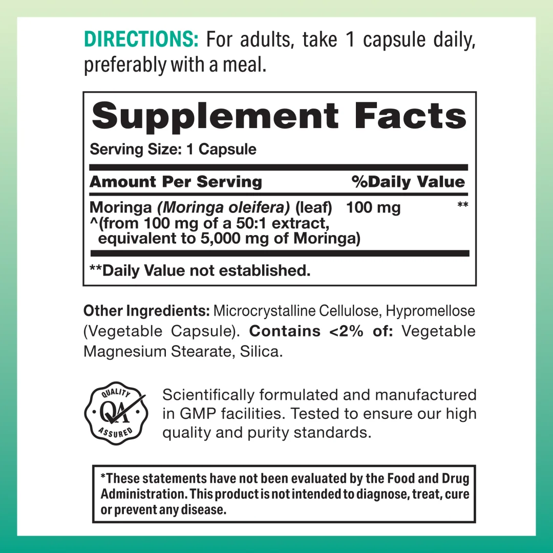 Moringa Oleifera 6000mg Per Serving | 180 Capsules - Foto 3