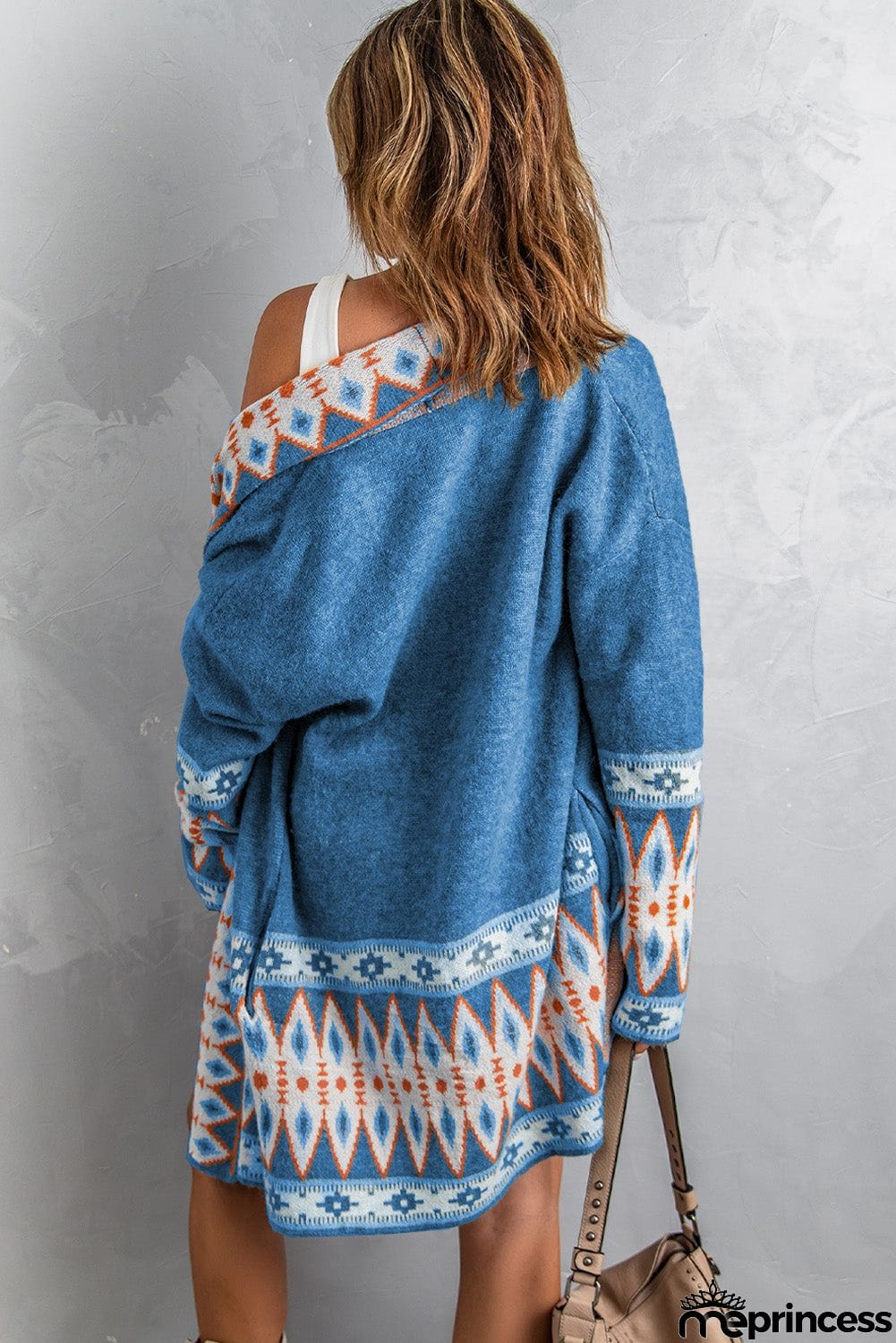Blue Aztec Print Cardigan