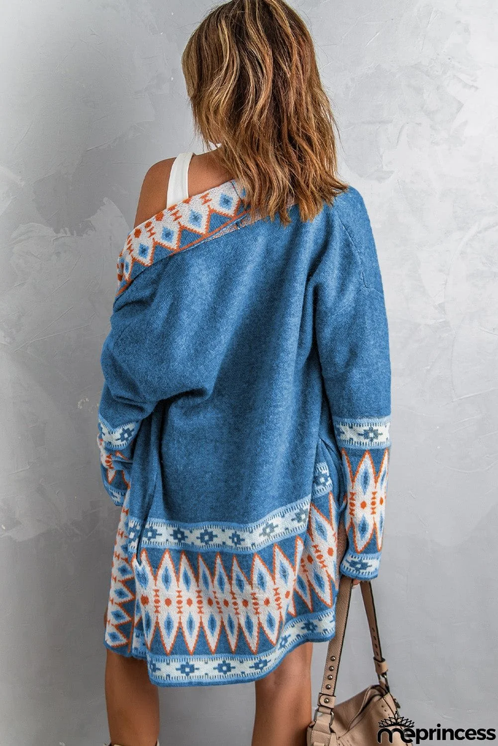 Blue Aztec Print Cardigan