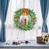5D DIY Special Shaped Diamond Painting Christmas Hanging Wreath With Lamp String Kit