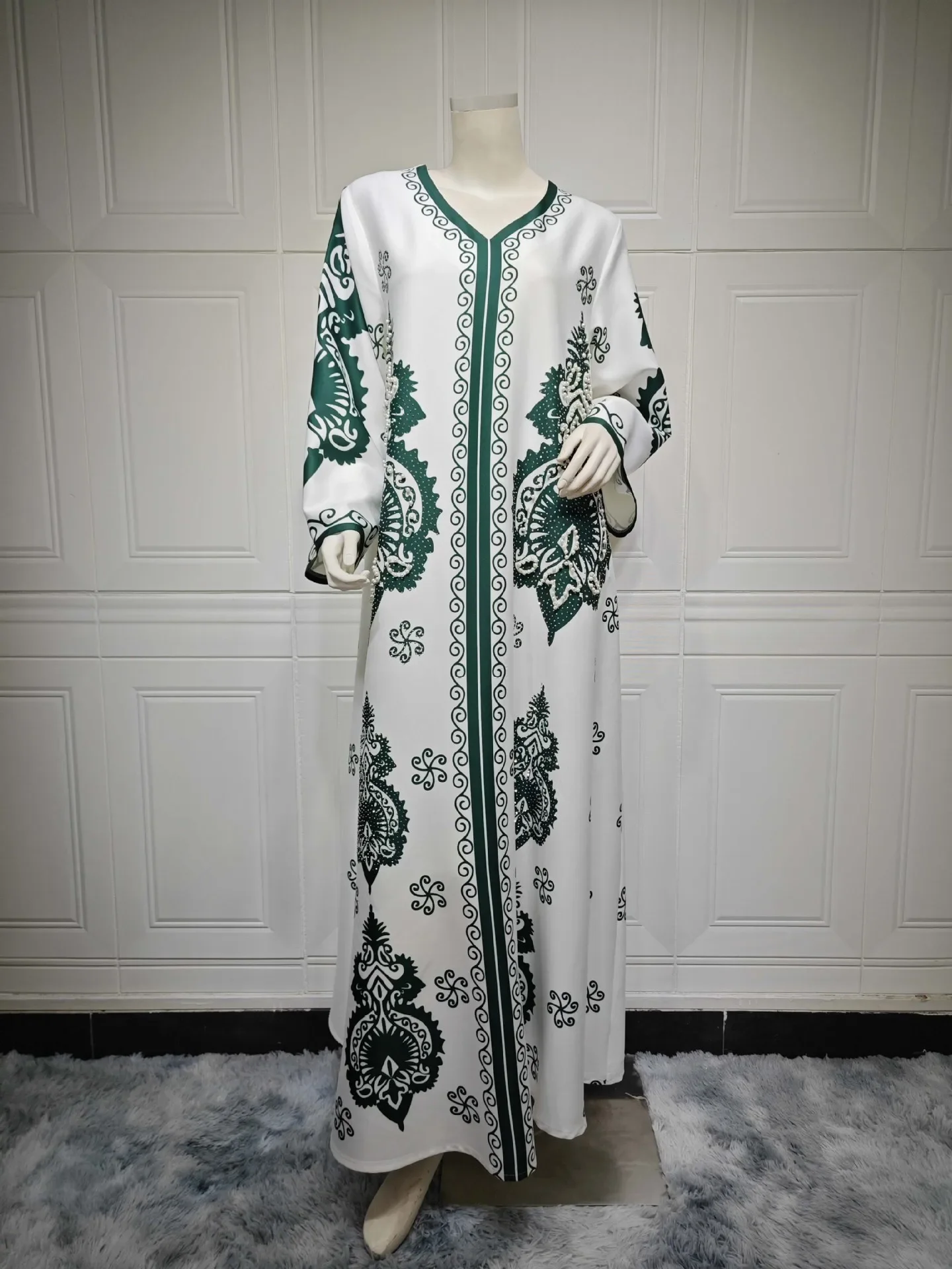 Wheelsraw event dresses for women luxury Femme Fashion Diamond Print Muslim Evening Dress Light Luxury Arabia Abaya Dubai Muslim Dress for Women Clothes for Muslim Women