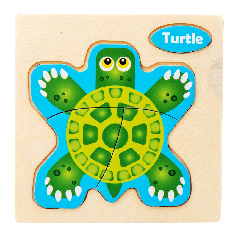 Wooden Children’s Toy Cognitive Three-dimensional Cartoon Pattern Puzzle Toy Early Education Educational Wooden Puzzle Toy