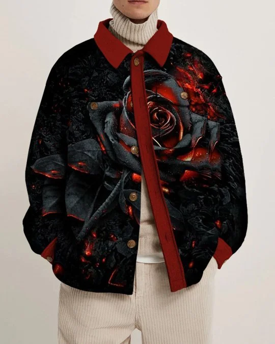 Men's Art Print Lapel Long Sleeve Jacket