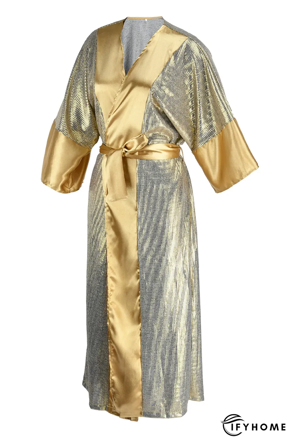 Casual Patchwork Sequins V Neck Waist Skirt Dresses(3 Colors) | IFYHOME