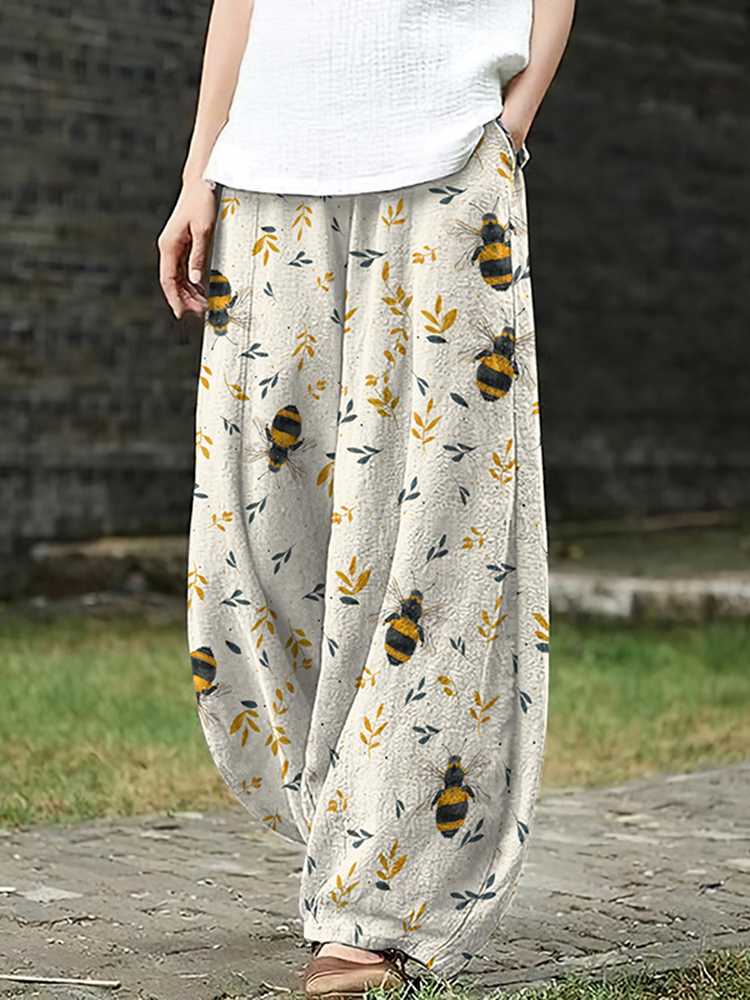 Comstylish Women'S Bee Art Loose Casual Pants