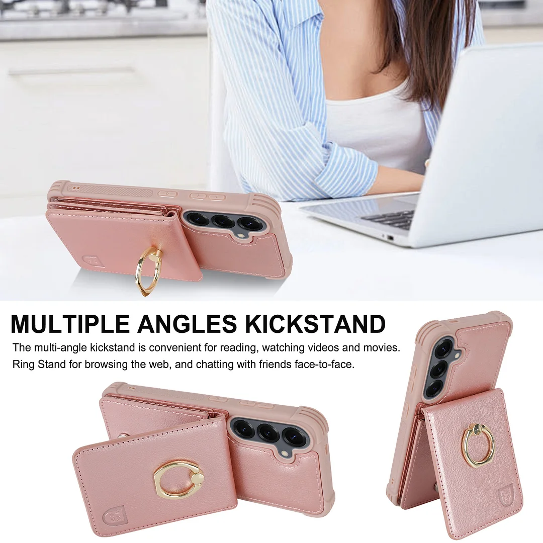 VANAVAGY Wallet Case Compatible for Galaxy S25 5G with Credit Card Holder and Coin Pocket