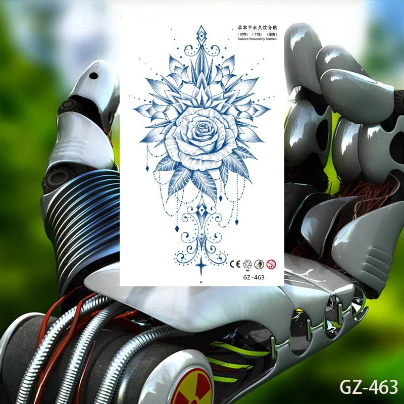 Drop Shipping Temporary Tattoo Stickers Sexy Flowers Juice Ink Lasting Girl Arm Neck Back Waist Buttocks Fake Tatoo Hot Sale DIY