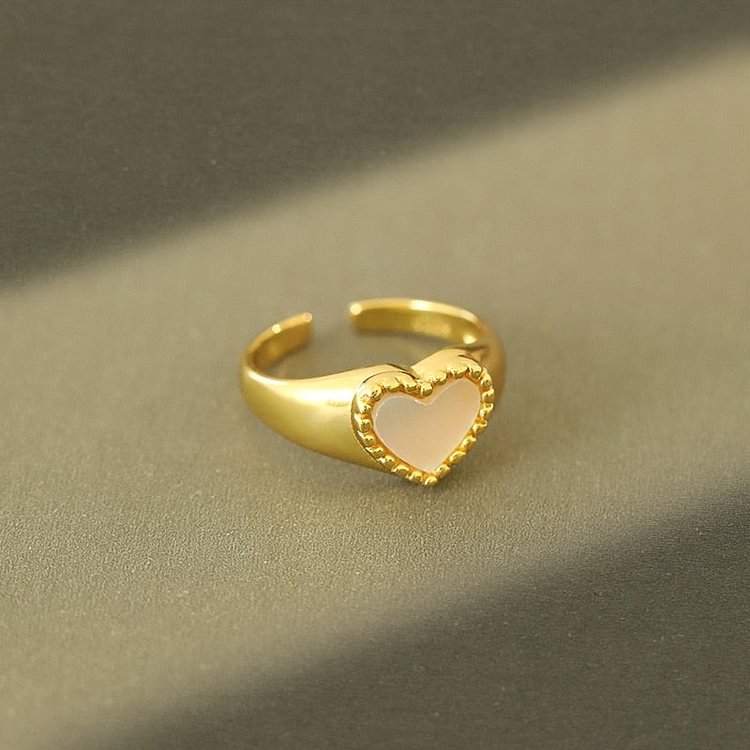 Heart-Shaped Pearl Ring