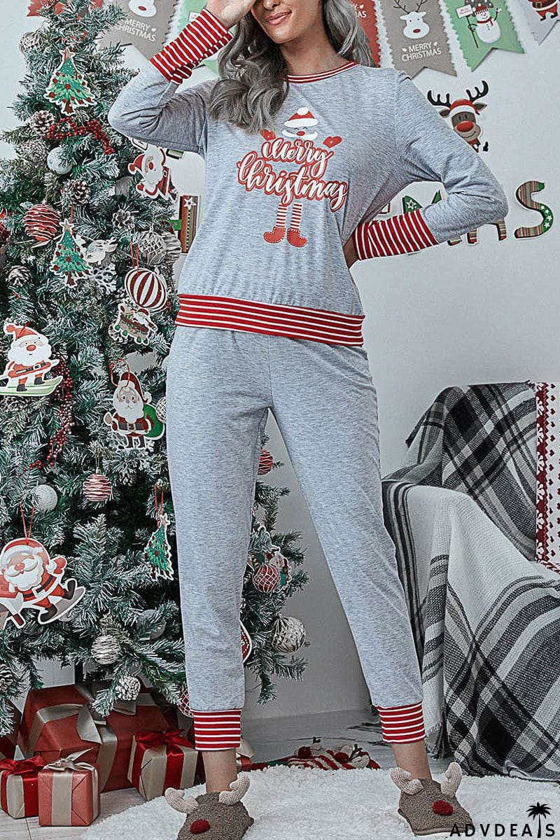 Fashion Living Print Patchwork O Neck Two Pieces