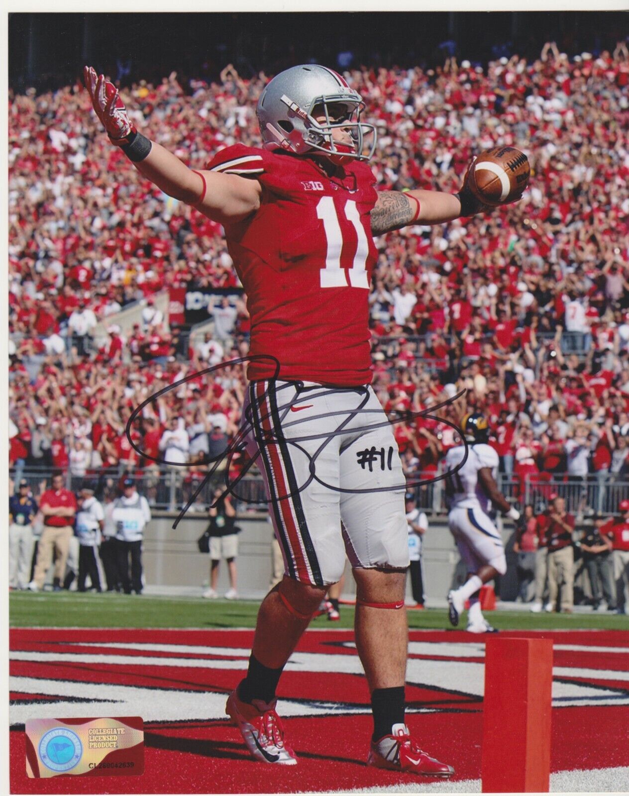 Jake Stoneburner signed 8x10 Ohio State Buckeyes color Photo Poster painting