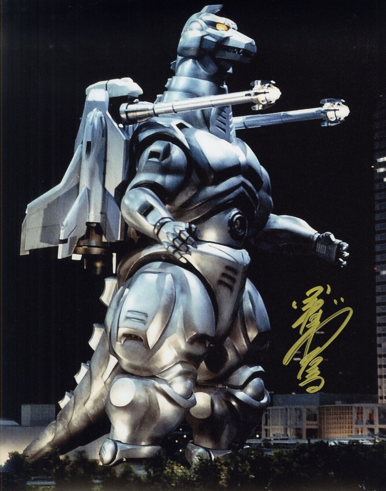 Godzilla v Mechagodzilla II movie Photo Poster painting signed by Wataru Fukuda as Mechagodzilla