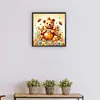 >SALE<5D DIY Full Round Drill Diamond Painting Bear and Bee Kit Home Decoration30x30cm