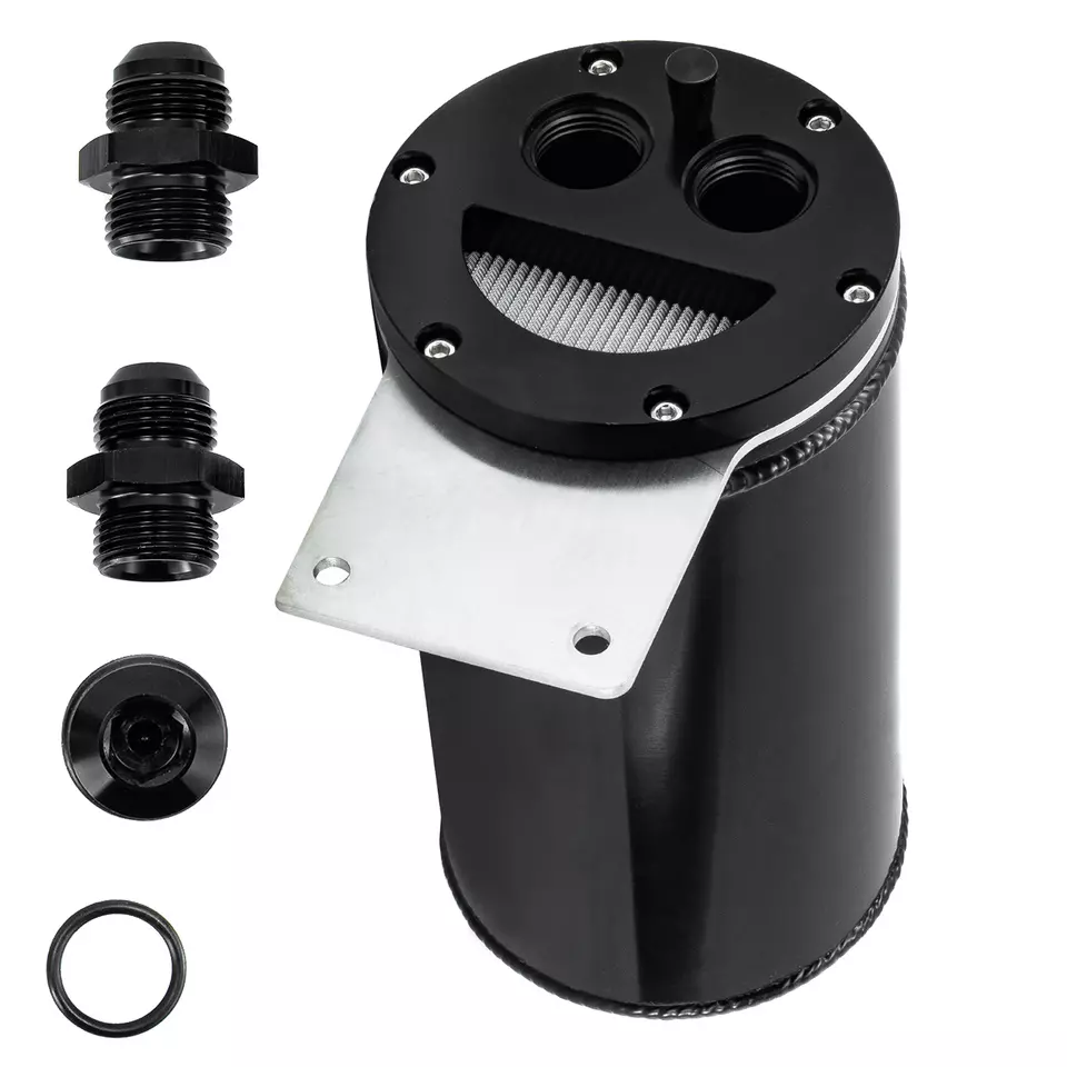 Alloyworks Recovery Tank Open Loop 8 in Tall 4 in Diameter 10 AN Male ...