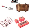 AMK 6pcs RC Simulation Decoration Accessories, Luggage Case, Luggage Net, Wood Box for 1/10 RC Crawler Car TRX4 Axial SCX10 D90 90046 CC01 D110