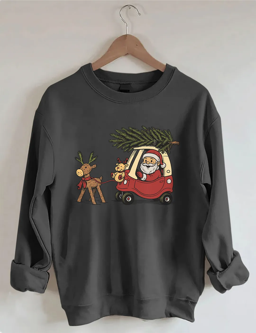 Funny Santa Car Sweatshirt