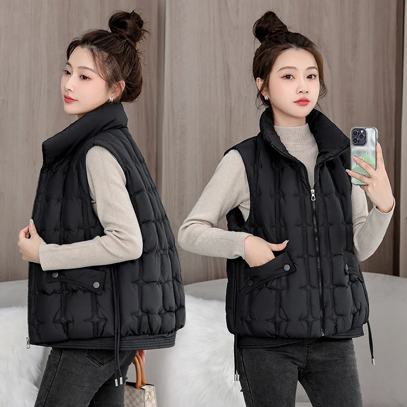 Toloer Down Cotton Vest Female 2024 Autumn / Winter New Korean Version Loose Hooded Vest Vest To Wear A Versatile Warm Jacket-Outfit Ideas