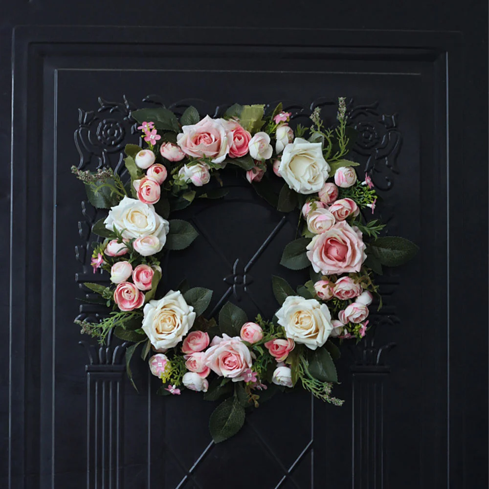 Rose Wreath Yard Holiday Decoration Hanging Ornament