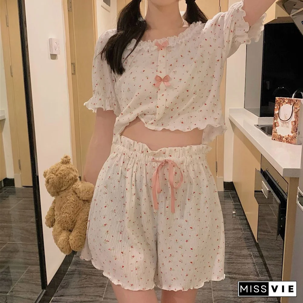 Summer Sweet Floral Print Pajamas Set