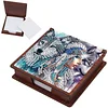 Wooden DIY Indian Wolf Diamond Painting Kit Note Box with 160 Papers for Office