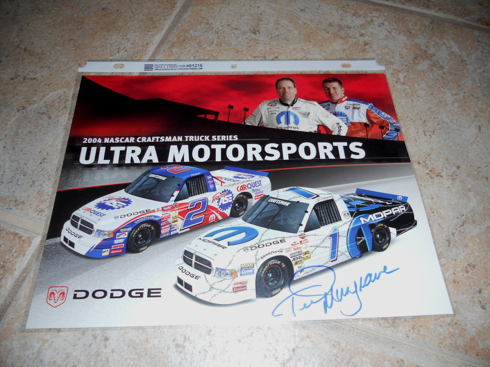 Ted Musgrave Signed Autographed 8x10 Promo Nascar Truck Racing Photo Poster painting Picture