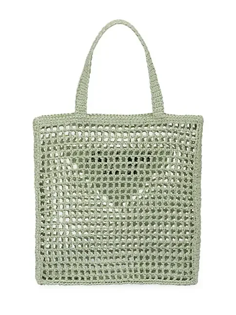 Prada Raffia Tote Bag green