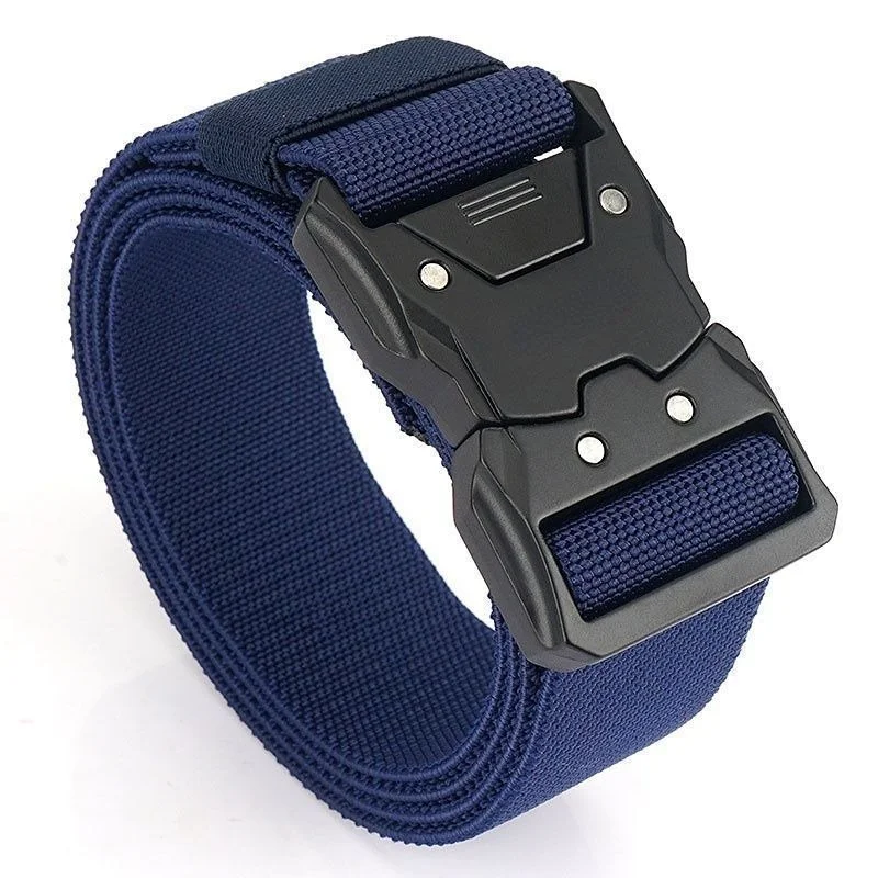 Men'S Outdoor Sports And Casual Nylon Elastic Buckle Automatic Tactical Canvas Belt