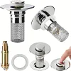 🔥Last save 49% OFF Bathroom Sink Stopper Hair Catcher, Universal Pop Up Sink Drain Filter with Stainless Steel Filter Basket, Bathroom Sink Drain Strainer