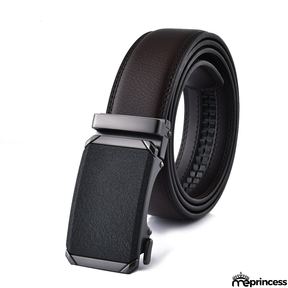 Men's Cowskin Automatic Metal Buckle Luxury Solid Pattern Belt
