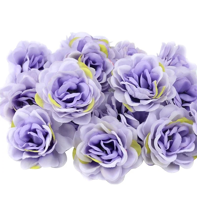 30pcs/lot 7cm Large Artificial Silk Rose Flower Heads For Home Wedding Decoration DIY Wreath Wall Accessories Craft Fake Flowers