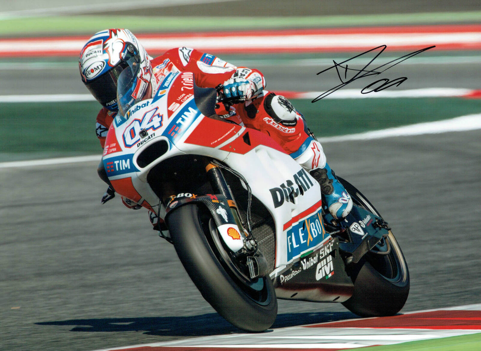 Andrea DOVIZIOSO 2017 SIGNED MOTOGP 16x12 Autograph Ducati Photo Poster painting D AFTAL COA