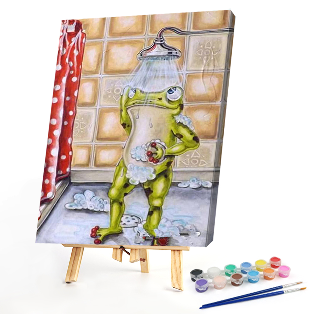 

40*50CM - Paint By Numbers - Bathing Frog, 501 Original