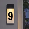 Solar Lighted House Numbers Luminous Outside Address Sign Smart Sensor Automatic LED Illumination Lamp Auto On/Off Villa Courtyard Number Plate Light Outdoor Doorplate Number Indicator