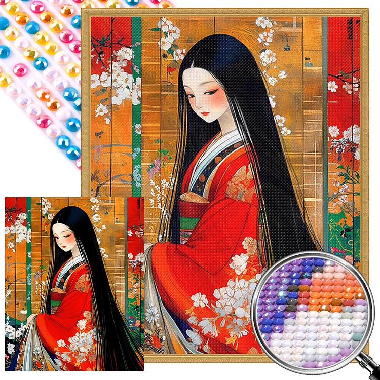 Japanese Girl - Full AB Round Drill Diamond Painting - 40*50CM(Picture)