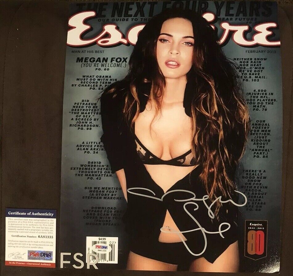 Megan Fox Signed 11x14 ESQUIRE COVER Photo Poster painting Full Signature Autograph PSA/DNA COA