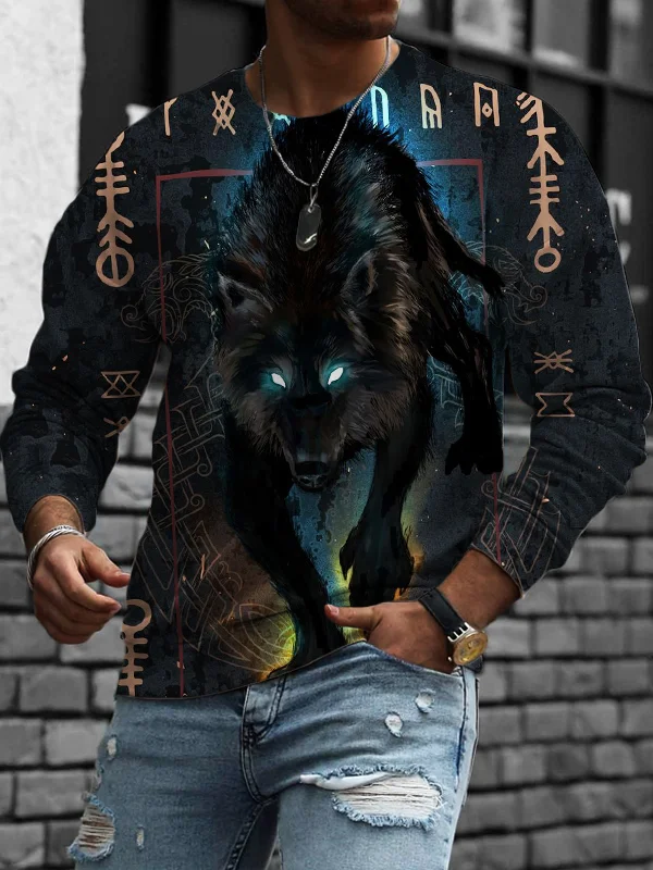 Men's Viking Wolf Fenrir GraphicComfy Sweatshirt