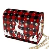 (US Local)DIY Red Fawn Diamond Art Wooden Coin Pouch with Chain 5D Diamond Painting Purse