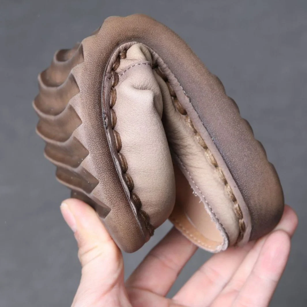 Yyvonne Time 99] Head-Level Cowhers Women Retro Handmade New Comfortable Flat Base Soft Base Birken Sandals